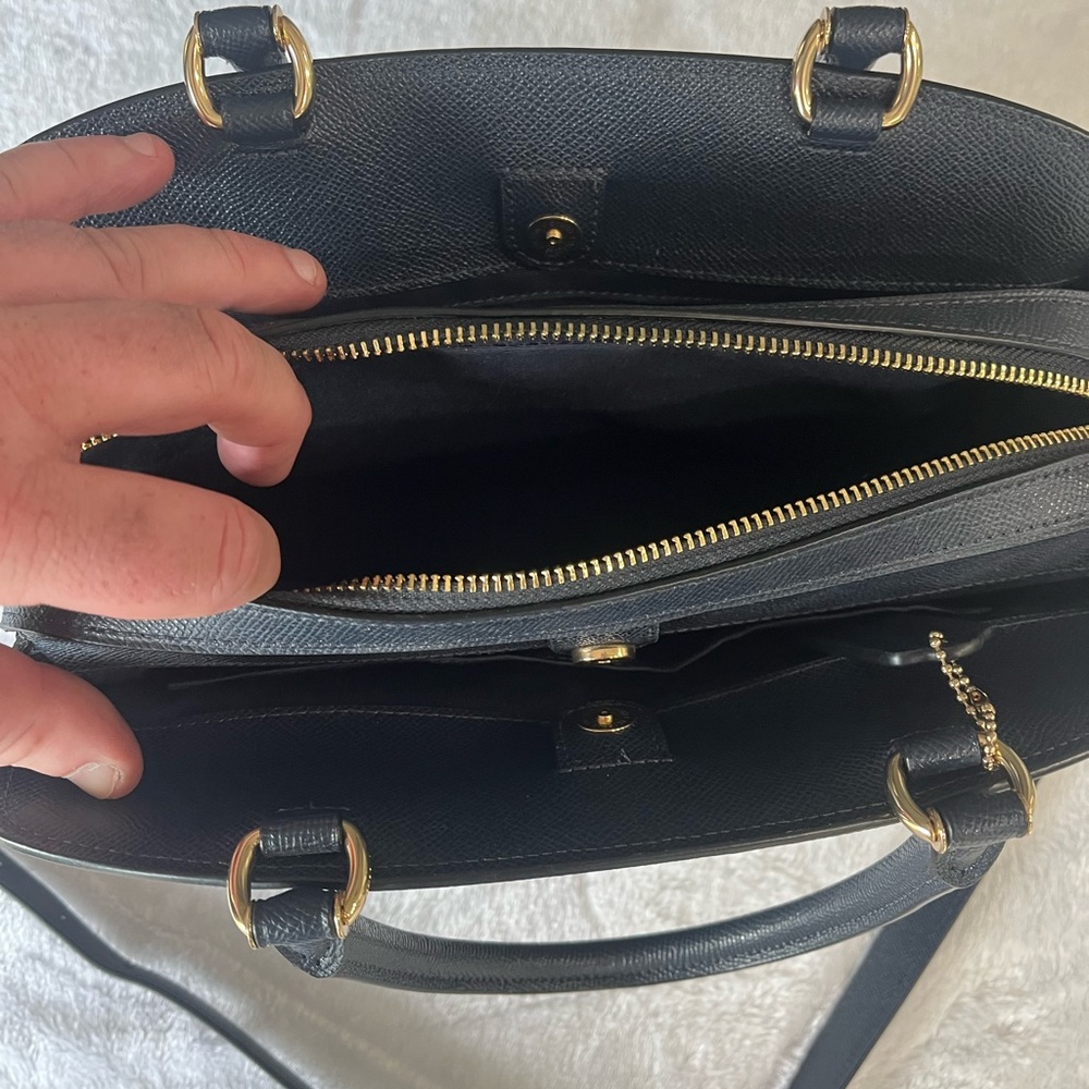 Coach Navy Leather Tote Bag - Picture 7 of 7